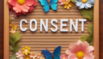 letter board with the word consent