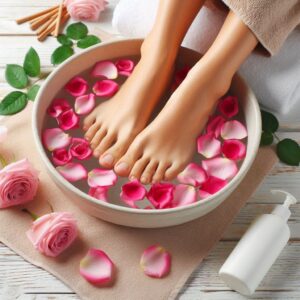 pedicure with flowers