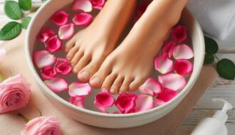 pedicure with flowers