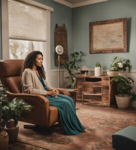 female therapist in her office