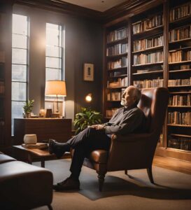 male therapist in his office