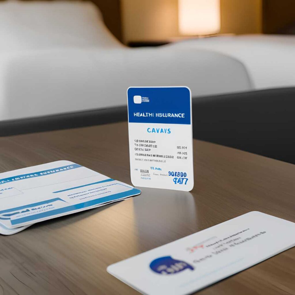 health insurance card on hotel room desk to help with accessible travel