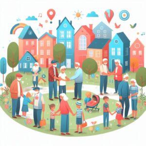 small gathering of families building friendships