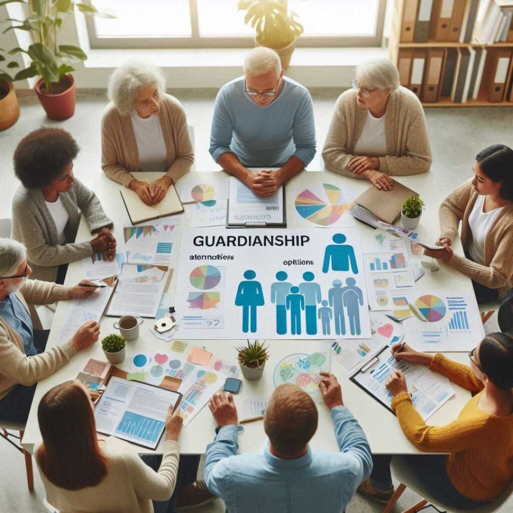Family discussing Guardianship Options and Alternatives