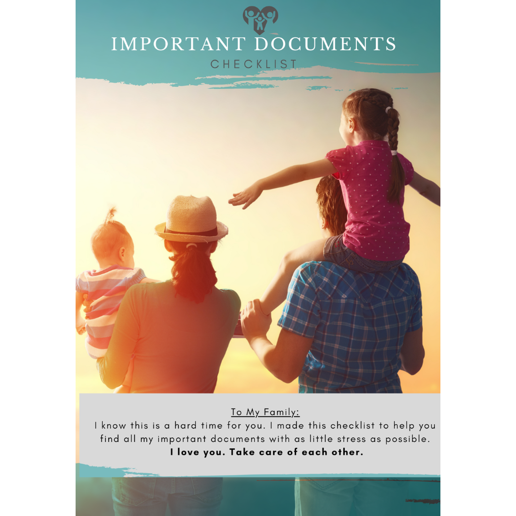important document checklist cover