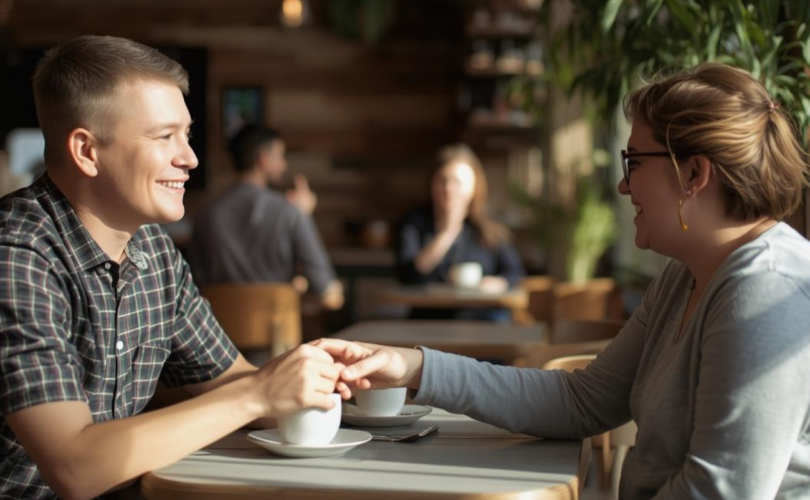 healthy dating in a cafe