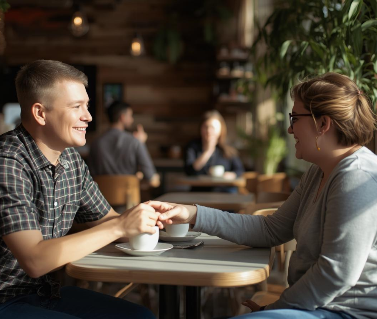 healthy dating in a cafe