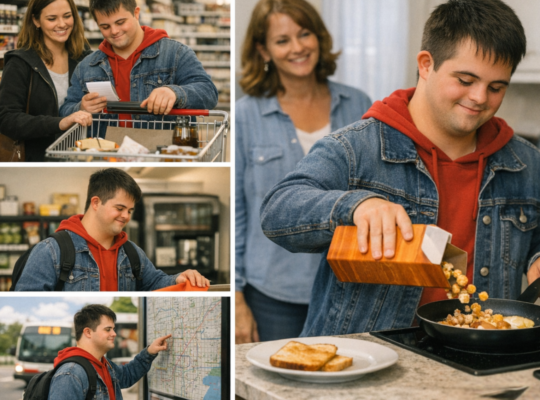 teenager with down syndrome being independent